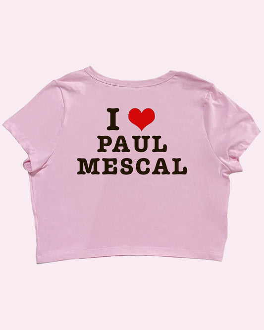 I Heart Paul Mescal Cropped Baby Tee