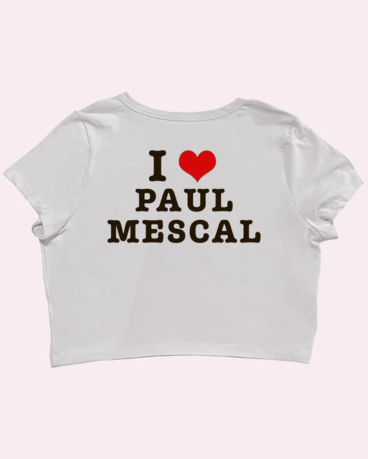 I Heart Paul Mescal Cropped Baby Tee