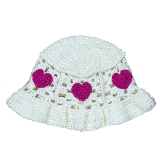 White Heart Hat